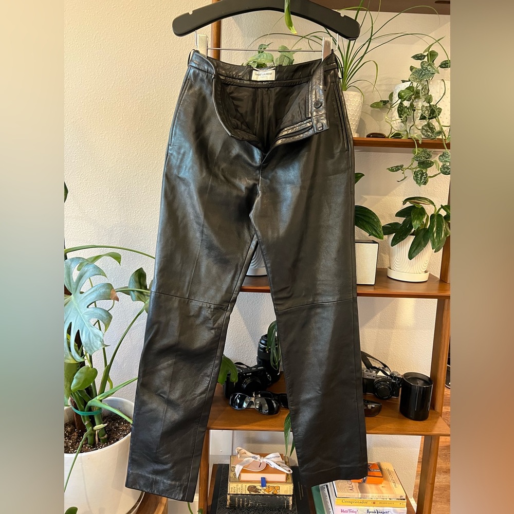 SAINT LAURENT Skinny-Fit Leather Trousers